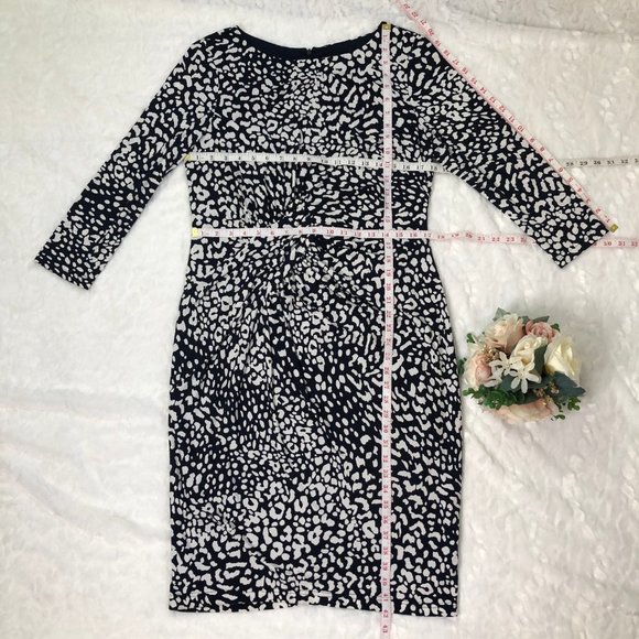 Adriana Papell | Navy & White Leopard Print Sz. 14 - Picture 10 of 14